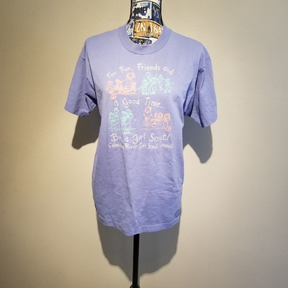 VINTAGE GIRL SCOUTS  T SHIRT LARGE USA MADE B27